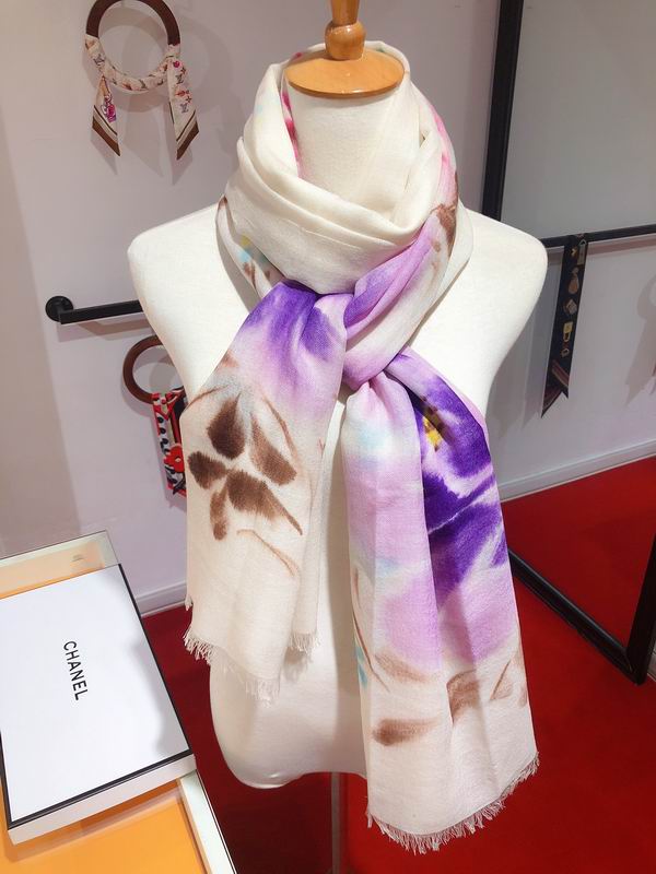 Chanel scarf 70X200cm 50%羊毛50%真丝 E171
